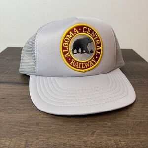 Kids Algoma Central‎ Railway Trucker Hat Patch Logo Gray Adjustable